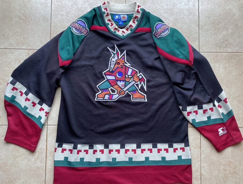 Phoenix Coyotes 90s STARTER jersey black kachina M away Arizona NHL hockey vtg
